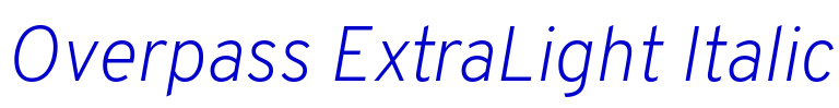 Overpass ExtraLight Italic font